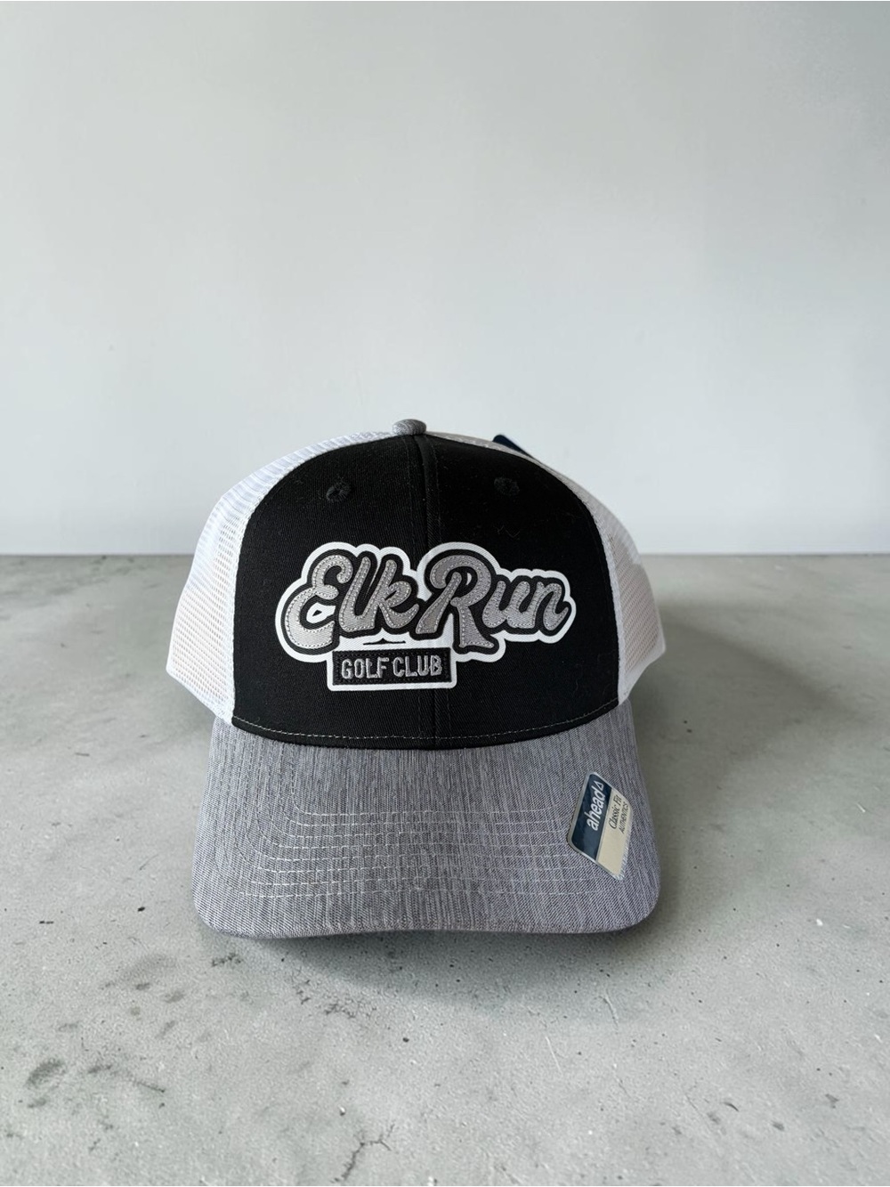 Elk Run Golf Club Trucker Hat - Black, White & Gray